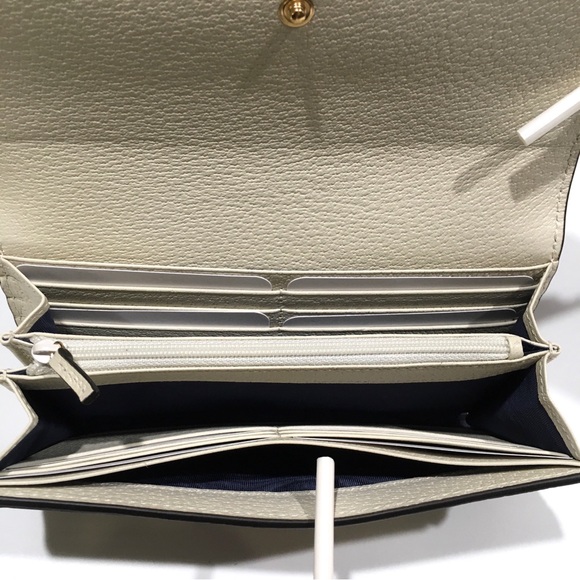 GUCCI GG SUPREME WEB SNAP FLAP OPHIDIA WALET -BEIGE LEATHER / CANVAS -NEW - Picture 10 of 10